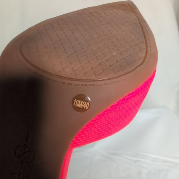 Jessica Simpson Pink Pointed-Toe Stiletto Heels Size 10 - Picture 8 of 8